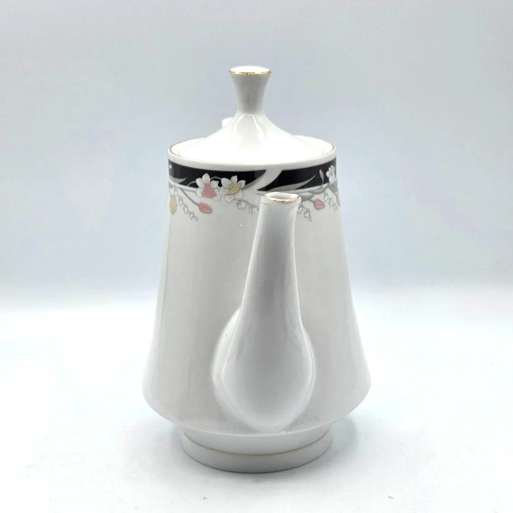 Crown Ming Fine Bone China COFFEE POT Teapot W/LID‎ JIAN SHIANG MICHELLE Pattern